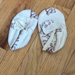 Kate Quinn Cream Baby Booties with Brown Animal Print